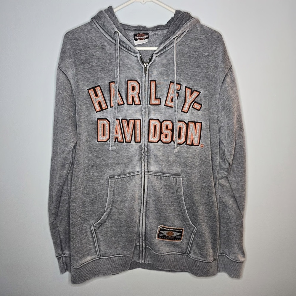 Harley-Davidson Vintage Y2K Full-Zip Hoodie 🏍️✨